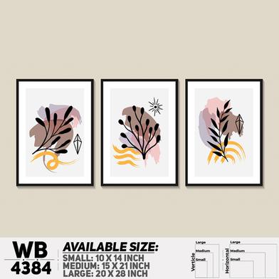 DDecorator Flower And Leaf Abstract Art (Set of 3) Wall Board And Wall Canvas image