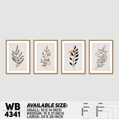 DDecorator Flower And Leaf Abstract Art (Set of 4) Wall Board And Wall Canvas image