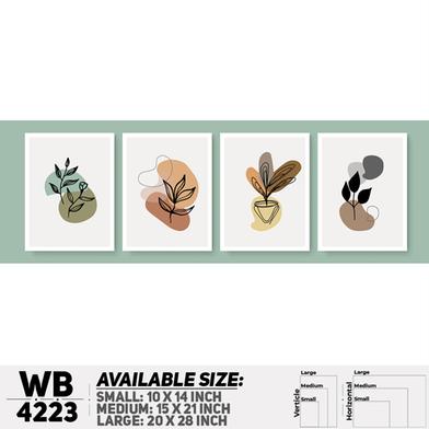 DDecorator Flower And Leaf Abstract Art (Set of 4) Wall Board And Wall Canvas image