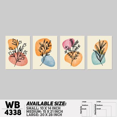 DDecorator Flower And Leaf Abstract Art (Set of 4) Wall Board And Wall Canvas image