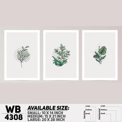 DDecorator Flower And Leaf Abstract Art (Set of 3) Wall Board And Wall Canvas image
