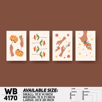 DDecorator Flower And Leaf Abstract Art (Set of 4) Wall Board And Wall Canvas image