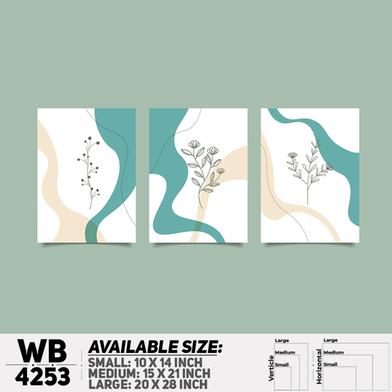 DDecorator Flower And Leaf Abstract Art (Set of 3) Wall Board And Wall Canvas image