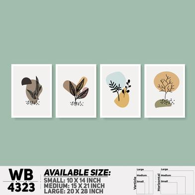 DDecorator Flower And Leaf Abstract Art (Set of 4) Wall Board And Wall Canvas image