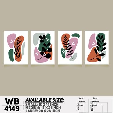 DDecorator Flower And Leaf Abstract Art Wall Board And Wall Canvas - Set of 3 image