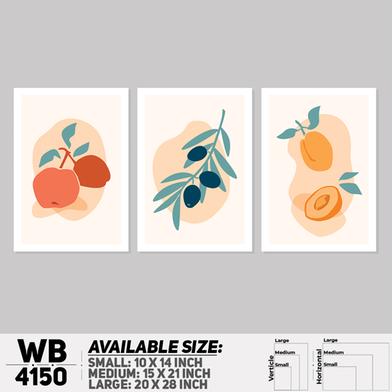 DDecorator Flower And Leaf Abstract Art Wall Board And Wall Canvas - Set of 3 image