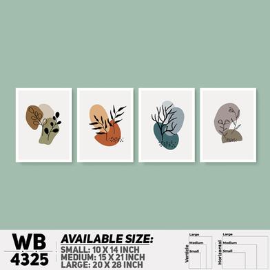 DDecorator Flower And Leaf Abstract Art (Set of 4) Wall Board And Wall Canvas image