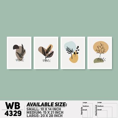 DDecorator Flower And Leaf Abstract Art (Set of 4) Wall Board And Wall Canvas image