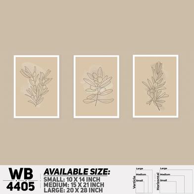 DDecorator Flower And Leaf Abstract Art (Set of 3) Wall Board And Wall Canvas image