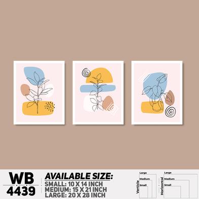 DDecorator Flower And Leaf Abstract Art (Set of 3) Wall Board And Wall Canvas image