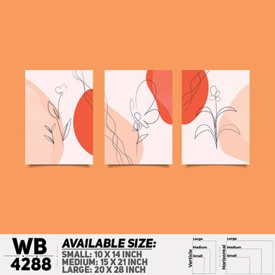 DDecorator Flower And Leaf Abstract Art (Set of 3) Wall Board And Wall Canvas image