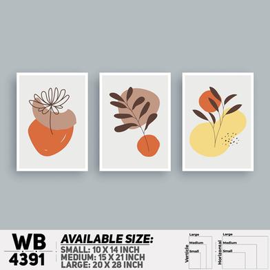 DDecorator Flower And Leaf Abstract Art (Set of 3) Wall Board And Wall Canvas image
