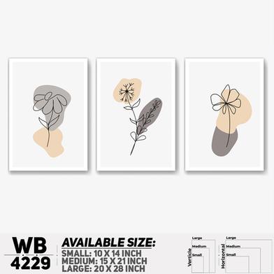 DDecorator Flower And Leaf Abstract Art (Set of 3) Wall Board And Wall Canvas image