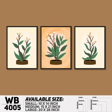 DDecorator Flower And Leaf Abstract Art (Set of 3) Wall Board And Wall Canvas image
