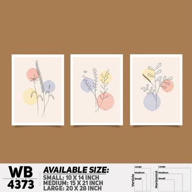 DDecorator Flower And Leaf Abstract Art (Set of 3) Wall Board And Wall Canvas image
