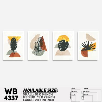 DDecorator Flower And Leaf Abstract Art (Set of 4) Wall Board And Wall Canvas image