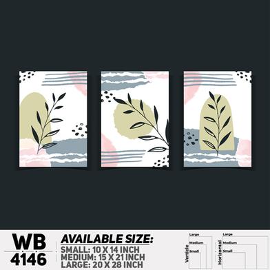 DDecorator Flower And Leaf Abstract Art Wall Board And Wall Canvas - Set of 3 image