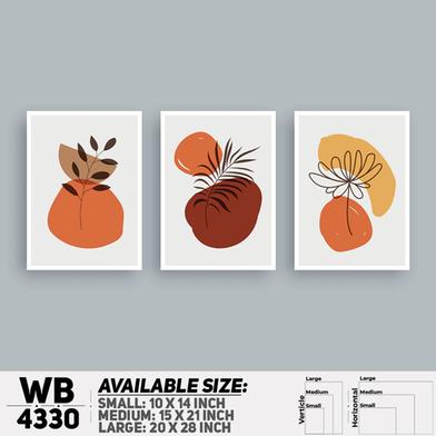DDecorator Flower And Leaf Abstract Art (Set of 3) Wall Board And Wall Canvas image