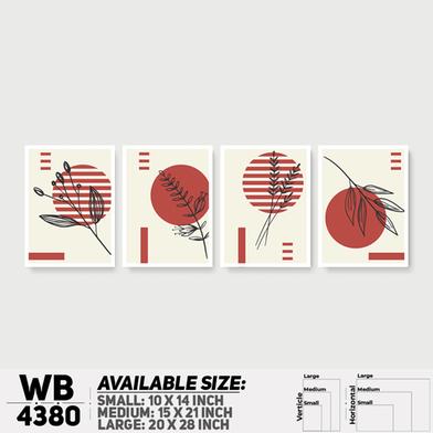 DDecorator Flower And Leaf Abstract Art (Set of 4) Wall Board And Wall Canvas image