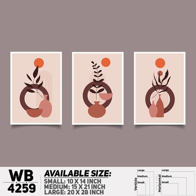 DDecorator Flower And Leaf Abstract Art (Set of 3) Wall Board And Wall Canvas image