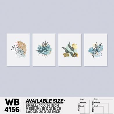 DDecorator Flower And Leaf Abstract Art Wall Board And Wall Canvas - Set of 4 image