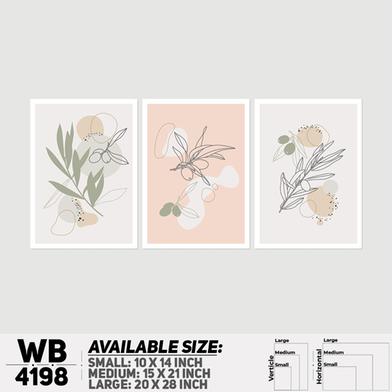 DDecorator Flower And Leaf Abstract Art (Set of 3) Wall Board And Wall Canvas image