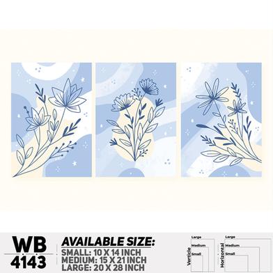 DDecorator Flower And Leaf Abstract Art Wall Board And Wall Canvas - Set of 3 image