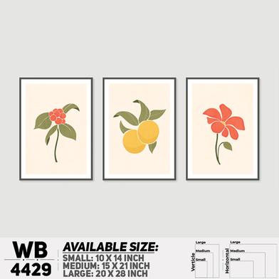 DDecorator Flower And Leaf Abstract Art (Set of 3) Wall Board And Wall Canvas image