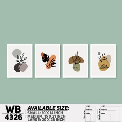 DDecorator Flower And Leaf Abstract Art (Set of 4) Wall Board And Wall Canvas image