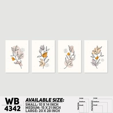 DDecorator Flower And Leaf Abstract Art (Set of 4) Wall Board And Wall Canvas image