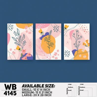 DDecorator Flower And Leaf Abstract Art Wall Board And Wall Canvas - Set of 3 image