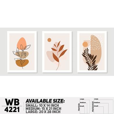 DDecorator Flower And Leaf Abstract Art (Set of 3) Wall Board And Wall Canvas image