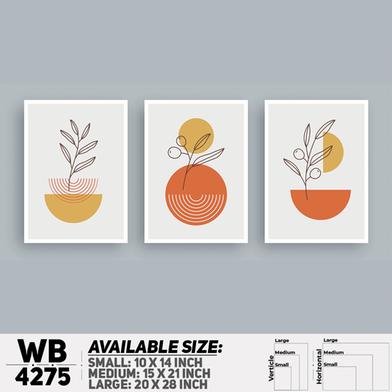 DDecorator Flower And Leaf Abstract Art (Set of 3) Wall Board And Wall Canvas image