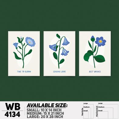 DDecorator Flower And Leaf Abstract Art Wall Board And Wall Canvas - Set of 3 image