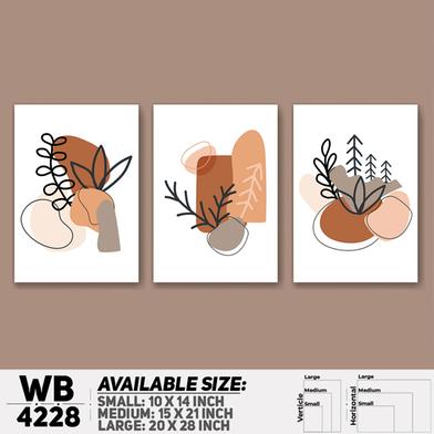 DDecorator Flower And Leaf Abstract Art (Set of 3) Wall Board And Wall Canvas image