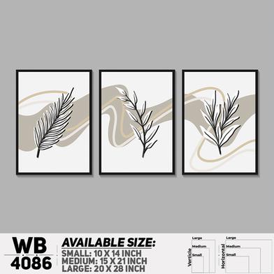 DDecorator Flower And Leaf Abstract Art Wall Board And Wall Canvas - Set of 3 image