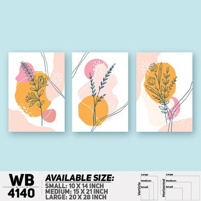 DDecorator Flower And Leaf Abstract Art Wall Board And Wall Canvas - Set of 3 image
