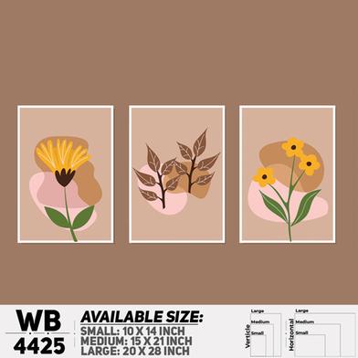 DDecorator Flower And Leaf Abstract Art (Set of 3) Wall Board And Wall Canvas image