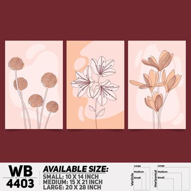 DDecorator Flower And Leaf Abstract Art (Set of 3) Wall Board And Wall Canvas image
