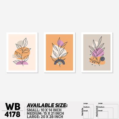 DDecorator Flower And Leaf Abstract Art Wall Board And Wall Canvas - Set of 3 image