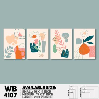 DDecorator Flower And Leaf Abstract Art Wall Board And Wall Canvas - Set of 4 image