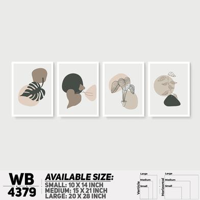 DDecorator Flower And Leaf Abstract Art (Set of 4) Wall Board And Wall Canvas image