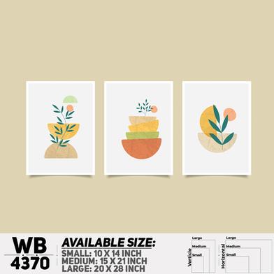 DDecorator Flower And Leaf Abstract Art (Set of 3) Wall Board And Wall Canvas image