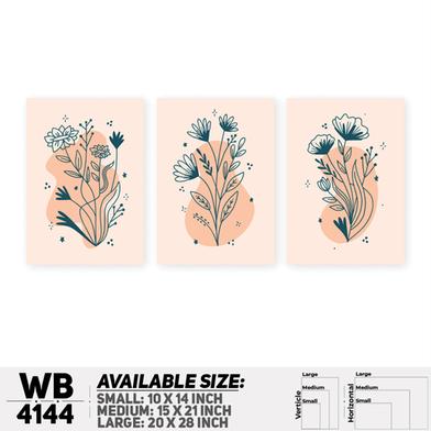 DDecorator Flower And Leaf Abstract Art Wall Board And Wall Canvas - Set of 3 image