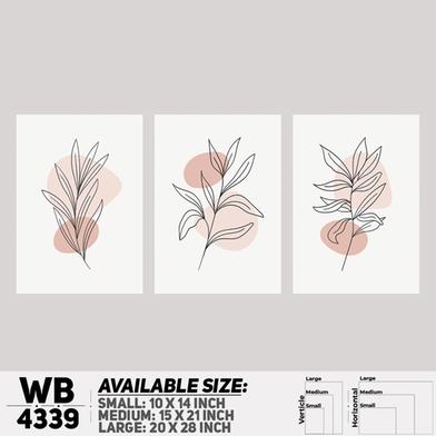DDecorator Flower And Leaf Abstract Art (Set of 3) Wall Board And Wall Canvas image