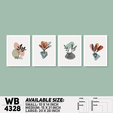 DDecorator Flower And Leaf Abstract Art (Set of 4) Wall Board And Wall Canvas image