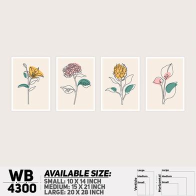 DDecorator Flower And Leaf Abstract Art (Set of 4) Wall Board And Wall Canvas image