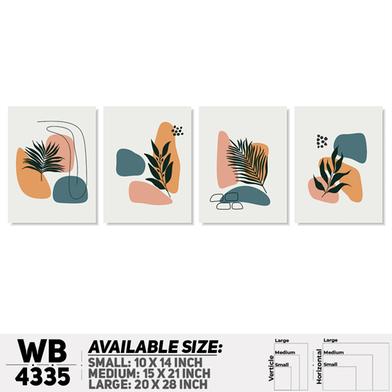 DDecorator Flower And Leaf Abstract Art (Set of 4) Wall Board And Wall Canvas image