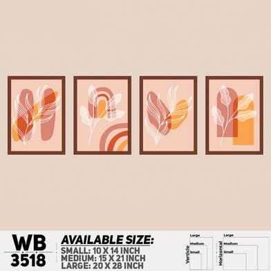 DDecorator Flower And Leaf ArtWork (Set of 4) Wall Board And Wall Canvas image