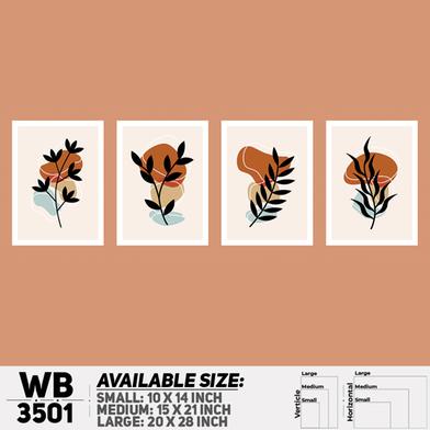 DDecorator Flower And Leaf ArtWork (Set of 4) Wall Board And Wall Canvas image